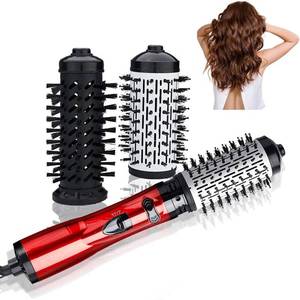 lot 59004 image: 3-in-1 Hot Air Styler and Rotating Hair Dryer, Spin Hair Dryer Brush with 2 Interchangeable Brush, Anti-frizz Hot Air Spin Brush Set for Straightening, Drying, and Curling (Red)