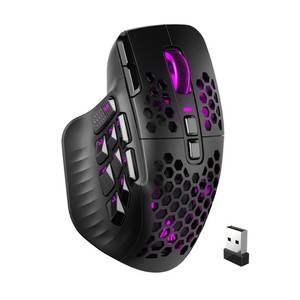 lot 25875 image: SOLAKAKA SM809 Pro Gaming Mouse with 9 Side Buttons,24000 DPI RGB Mouse for Gamer,16 Programmable Macros MMO Mouse,Black - Retail $46