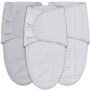 lot 25876 image: SWEET DOLPHIN 3-Pack Baby Swaddle Sleep Sacks - Newborn Swaddle Blanket with Soft Cotton - Ergonomic Wrap for Boys and Girls, 0-3 Months, Grey - Retail $23