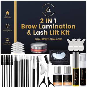 lot 25899 image: Lash Lift Kit & Eyebrow Lamination Kit, 2-in-1 Solution, At-Home Brow Lamination, BeginnerProfessional, Eyelash Lift, 15 Applications, Lasts 6-8 Weeks, DIY Brow & Lash Perm - ABLK1 - Retail $9