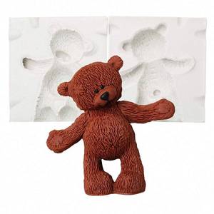 lot 30124 image: 3D Teddy Bear Doll Silicone Fondant Mold Chocolate Candy Sugar Craft Gum Paste Mould Paper Clay Soap Candle Mold Cake Decoration Tool - Retail $13