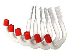lot 30137 image: Tetra-Teknica UH03-6P-W Heavy Duty Garage Storage Utility Hooks, Color White, 6 per Pack - Retail $9