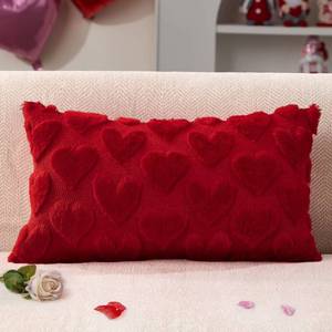 lot 30150 image: DFXSZ Valentines Day Pillow Covers 12x20 Red Hearts Decor Red Lumbar Pillow Cover Decorations for Valentines Holiday Decor Case for Home Couch 103A12 - Retail $12