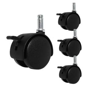 lot 30154 image: Letrushare 4pcs 1.5 Inch Swivel Caster Wheels Circlip Stem M8x20mm Lockable Brake 360 Degree Rotatable Rollers Small Black Nylon Castor Replacement for Furniture Table Desk Chair Stool Shelf Cabinet - Retail $9