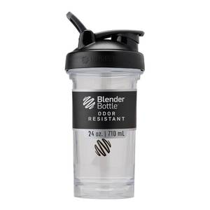 lot 30156 image: BlenderBottle Shaker Bottle Pro Series Perfect for Protein Shakes and Pre Workout, 24-Ounce, BlackClear - Retail $15
