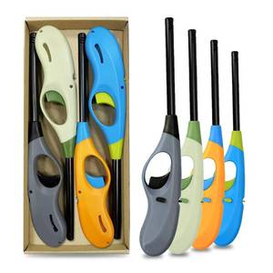 lot 40088 image: 4PCS Butane Lighter Refillable Flame Lighter for BBQ Candle(No Butane Inside) - Retail $10