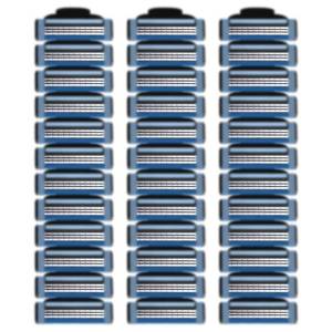 lot 40090 image: 36 Blades Replacement Parts for GL-Mach 3 Style Razors (Blue), Wet Razors Mens Blades Value Packs - Retail $30