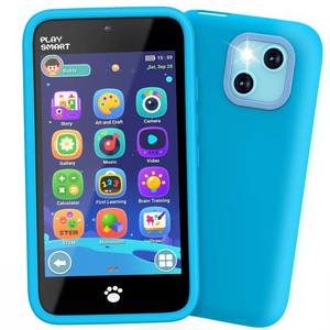lot 40102 image: MOMILLA Kids Toys Smart Phone, Dual Camera with Stickers, 3.97 Touchscreen, 200 Educational Puzzle Games, Learning Toys with Parental Control for Ages 3-8, Birthday Gift - Retail $60