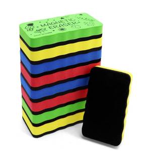 lot 40109 image: IHPUKIDI Dry Erase Eraser, Magnetic Whiteboard Eraser 8 Pack White Board Erasers, Dry Eraser for Whiteboard, Chalkboard, and Glass, Perfect for Classroom, Home, Office 4 Colors - Retail $7