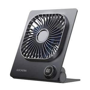 lot 40123 image: Desk Fan, 6.61Ultra-thin 5000mAh Battery Powered Fan with Powerful Wind,100 Speeds Adjustable&Digital Display,Timer,Ultra-quiet Small Portable Fan for Bedroom,Office,Travel,Summer Essentials - Retail $17