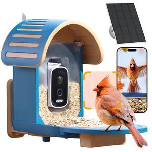 lot 48992 image: Smart Bird Feeder with Camera, 2.5K UHD Bird Feeder Camera Solar Powered, Sensitive AI Identification, Instant Alerts Capture Video, IP66 Waterproof for Outdoor, Ideal Gift, Blue - Retail $73