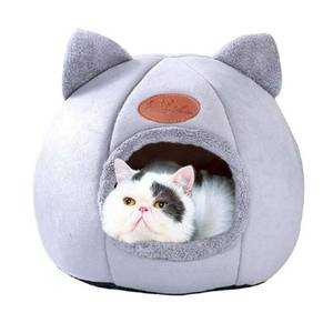 lot 49011 image: Cat Beds for Indoor Cats, Cozy Cat Cave Bed Dog House Cats Tent with Removable Cushion Pillow, Soft Warm Pet House Puppy Bed, Cute Pet Nest for Kitten Small Dog (Gray, M-13x13x13 Inches) - Retail $20