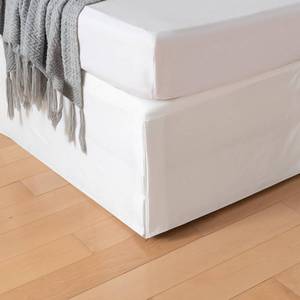 lot 49014 image: Queen Bed Skirt, Grid Plaid Soft Quadruple Pleated Ruffle Bed Skirt, Tailored Dust Ruffle 18 Inch Drop Easy Fit, Machine Washable Grey - Retail $20