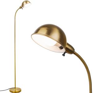 lot 49025 image: LALISU Dimmable Floor Lamp with Flexible Gooseneck and Rotatable Shade, Modern Style Standing Tall Lamp, E26 Socket, LED Reading Lamp (Gold) - Retail $39