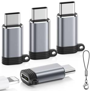 lot 51781 image: LERTOSEN Lightning to USB C Adapter 4 Pack, Fast Charging & Data Sync for iPhone 151617 ProPro Max, Charger Adapter Accessory (Not for AudioOTG) - Retail $8