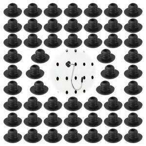 lot 51782 image: PEUTIER 120pcs Pegboard Hook Locks, Peg Hook Stoppers Clips Fit for 14 Inch Peg Board Push Pin Tool Organizer Peg Locks Round Holes for Hanging Stopping Hooks from Falling Off (Black) - Retail $10