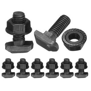 lot 51784 image: uxcell 8pcs M8x20mm t Slot Drop-in Bolt, Carbon Steel Hammer Head Bolts t Shape Stud Sliding Screw with M8 Hexagon Flange Nuts for European Standard 40 Series Aluminum Profile - Retail $8