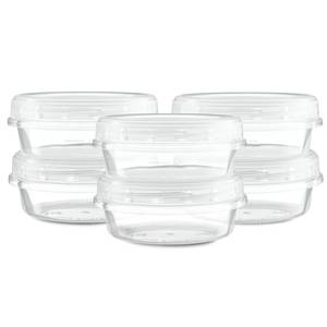 lot 51808 image: ELEGANT DISPOSABLES (8 Ounce 10 Pack) Clear Twist cap Containers with Clear Top Screw on Lids Twist Top Food Storage Freezer Containers - Retail $16