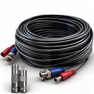 lot 51817 image: LETONDA BNC Video Cable - 4mm Thickened Upgraded Version A Safer More Reliable Integrated BNC Video Power Extension Cable for Security Camera CCTV Monitoring and DVR System installations (1, 16.4ft) - Retail $10
