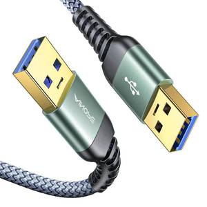 lot 51830 image: AINOPE USB to USB Cable, USB 3.0 A to A Male to Male Cable Never Rupture Double End Type A Cord Compatible with Hard Drive Enclosures, KVM, DVD Player, TV, Laptop Cooler, 3.3FtGrey - Retail $7