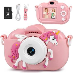 lot 51833 image: Kids Camera Toddler Toys for Girls, 3-12 Year Old Girl Birthday Gifts Toys, 48MP HD Kids Digital Camera for Kids, 1080P HD Video Toddler Camera Kid Toys Gifts for 3 4 5 6 7 8 9 10 Year Old Girls - Retail $19