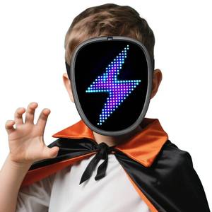 lot 51836 image: ORWINE Halloween LED Mask for Kids, Light Up Masks with Gesture Sensing, Halloween Masks LED Lighted Face Transforming Mask for halloween Costume Cosplay Party Birthday Gifts for Teen Boys Girls - Retail $36