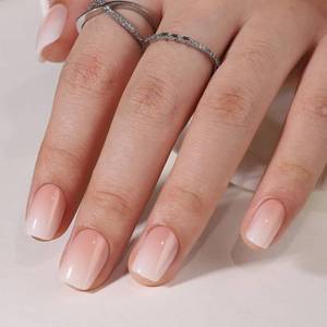 lot 51840 image: WAFOLOZE Ombre Press On Nails Square - Short Reusable Soft Gel Art Nails Tips Kit, Fake Nails with Glue, 16 Sizes - 32Pcs - Retail $9