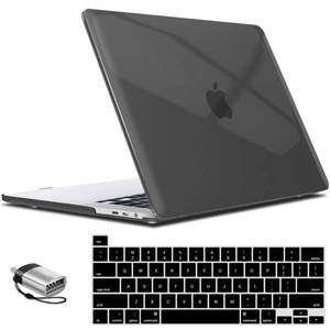 lot 51848 image: IBENZER Compatible with MacBook Pro 16 Inch Case A2141 Release 2020 2019, Hard Shell Case with Keyboard Cover & Type C Adapter for Old Version Mac Pro 16, Crystal Black, T16CYBK1TC - Retail $20