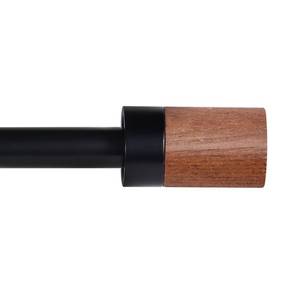 lot 51852 image: Wood Curtain Rods for Windows 32 to 150 Inches(2.7-12.5ft),34 inch dia with Wood Grain Finials, for Bedroom,Kitchen and patio Adjustable by splicing addreduce each rod (32-135) - Retail $23