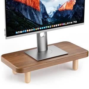 lot 59021 image: NestNeat Monitor Stand Riser, 16Inch Wood Desk Organizer with Monitor Stand & Storage Computer Monitor and Laptop Riser Multifunctional Laptop Stand Desk Organizer for Office Home ScreenLaptop Walnut - Retail $22