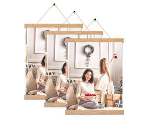 lot 59029 image: 3 Pack Magnetic Poster Hanger Frame,16x20 16x24 16x16 Poster Frame Wood Magnet Frames Hangers for Photos, Pictures, Prints, Maps, Scrolls and Canvas Artwork , 16, Pine Color) - Retail $0