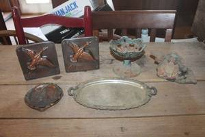 lot 3480 image: Vintage Metal Duck Bookends & More