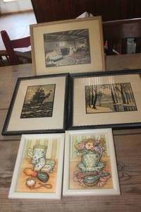 lot 3495 image: Antique Pictures Various Sizes