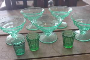 Vintage Uranium Sherbet Glasses & More