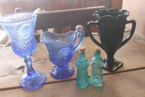 lot 3506 image: Vintage Mt. Vernon Pitcher, Goblet and More