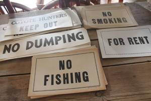 lot 3564 image: Vintage Cardboard Signs