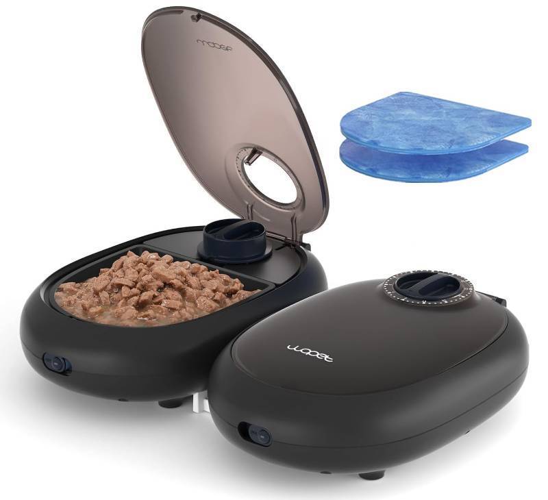 lot 34563 image: Automatic Cat Feeder for Wet Food 48H Programmable Pet Food Dispenser with Ice Pack for Freshness, Yogurt & Canned Meals Perfect for Cats, Kittens & Small Dogs - Retail $26