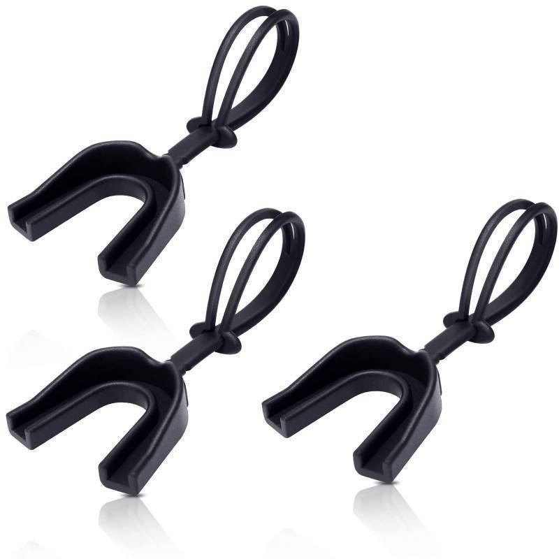 lot 71304 image: 3 Pcs Youth Mouth Guard with Strap - Soft Mouthpiece for Lacrosse, Basketball, Martial Arts, Hockey (Black) - Retail $9