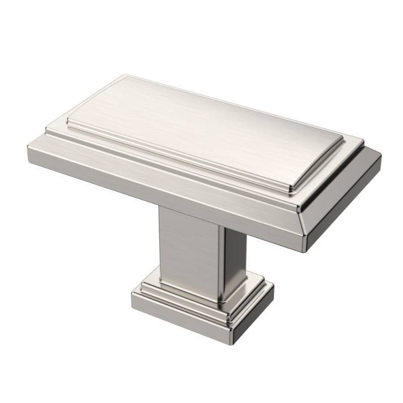 lot 71638 image: 15 Pack Brushed Satin Nickel Cabinet Knobs, 1.3 Inch(32mm) Kitchen Cabinet Hardware Rectangle Knob for Cupboard and Drawer AL6072SN - Retail $84