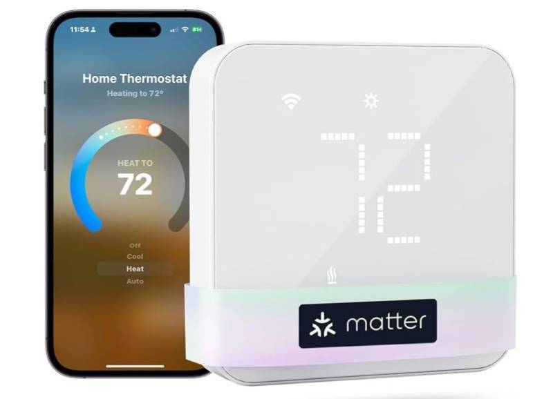 lot 71639 image: Smart Thermostat for Home, WiFi Thermostat Works with Matter, Alexa, Apple Home, Google Assistant, App & Voice Control, 7x24h Scheduling, Energy Saving, C-Wire Required - Retail $100