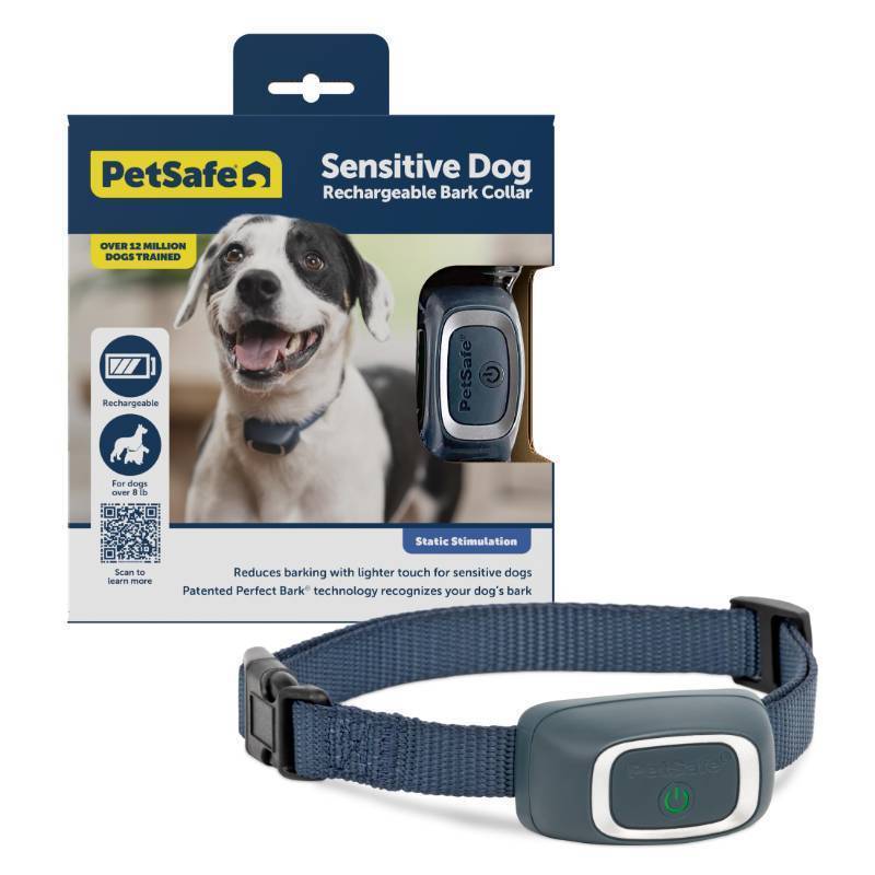 lot 71672 image: PetSafe Lite Rechargeable Bark Collar for Timid or Little Dogs Over 8 lb., 15 Levels of Automatically Adjusting & Light Static Correction - Rechargeable, Waterproof - Reduces Barking and Whining - Retail $90