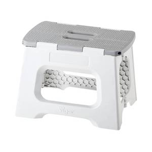 lot 72259 image: Compact Step Stool Foldable, 9-inch Step Stools for Adults up to 330 Pound, Lightweight Stool, Non-Slip Folding Step Stool, Gray - Retail $24