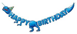 lot 72272 image: Happy Birthday Party Banner - Dinosaur Birthday Banner for Kids Party Decoration Dinosaur Theme Decor Supplies for Boys Birthday Party Decor Hanging Pre-Strung - Retail $5