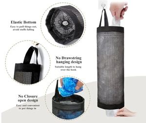 lot 72273 image: Plastic Bag Holder, Grocery Bag Holder Mesh Hanging Storage Bag Dispenser, 12 inch.