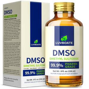 lot 72285 image: DMSO 99.9% Pharma Grade, Pure Liquid Dimethyl Sulfoxide 8 floz in Glass Bottle, Non-Diluted, Low Odor - Retail $25