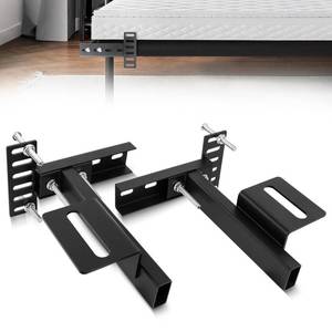 lot 72319 image: Headboard Bracket Adjustable Bed Base Bed Extra Thick Steel Universal Kit Heavy Duty No Noise No Wobble Easy Install Black Compatible Queen King Full Twin - Retail $40