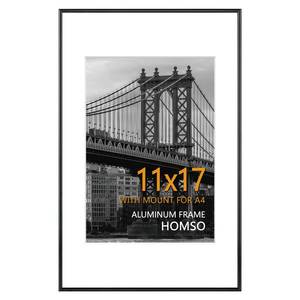 lot 72322 image: 11 x 17 Frame in Black, Metal Thin Board 11x17 Picture Frame with Acrylic Plexiglass for Pictures A4 with Mat or 11x17 without Mat for Horizontal and Vertical - Retail $16