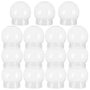 lot 72326 image: 15pcs Transparent Plastic Snow Globes for DIY Crafts, Clear Snowball with Screw-on Lid, Reusable Fillable Ornaments for Custom Snow Globe Projects - Retail $18