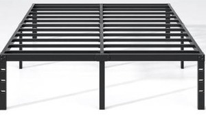 Metal Bed Frame,King Size Bed Frame with Storage Space,Heavy Duty Sturdy Mattress Foundation,Easy Assembly,No Box Spring Needed, Black,14 Inch,King