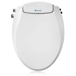Brondell Swash Ecoseat Non-Electric Bidet Toilet Seat  Fits Elongated Toilets  White - Dual Temperature  Dual Nozzle System - Bidet with Easy Installation